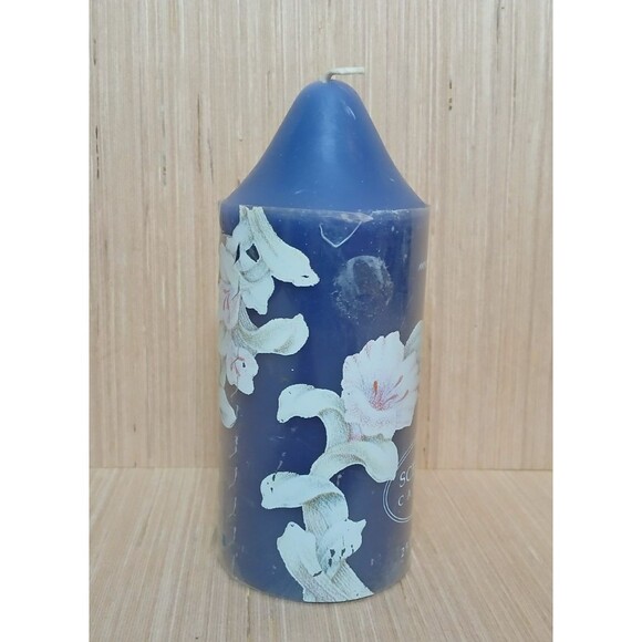 American Greetings Scented Large Pillar Candle Vintage Blue 6" MADE IN USA - Picture 3 of 9